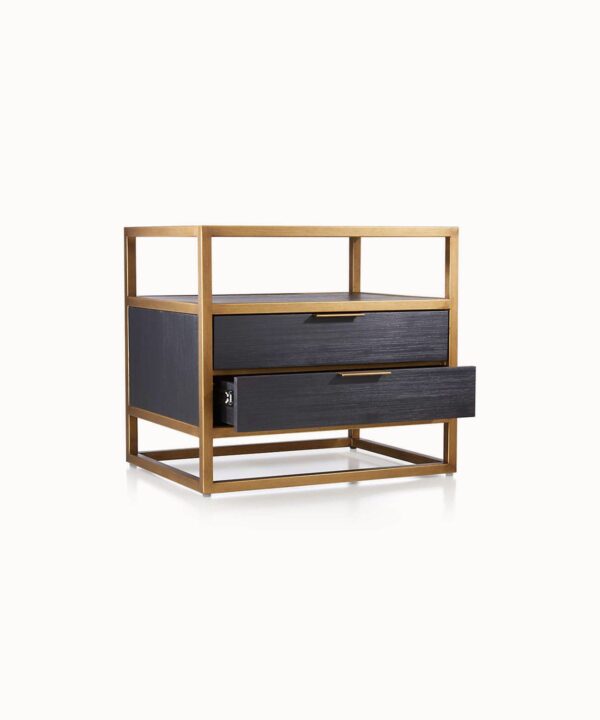 Black 2-Drawer Nightstand – Image 2