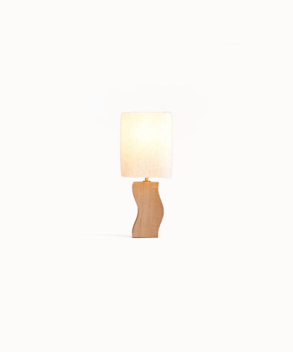 Curved Wood Table Lamp – Image 2